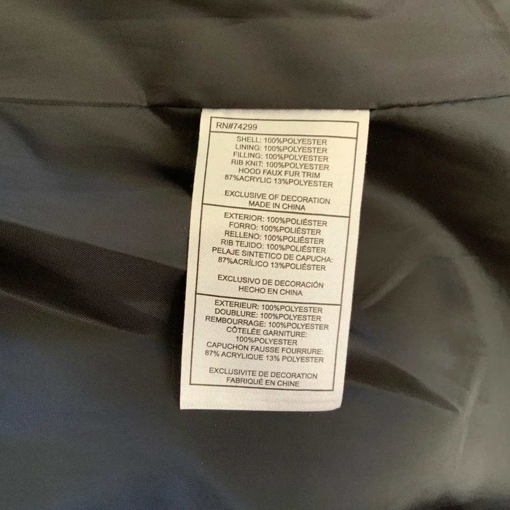 PLUS SIZE! Canada Weather Gear Parka Fur Hood Black Winter Coat Womens Size 1X